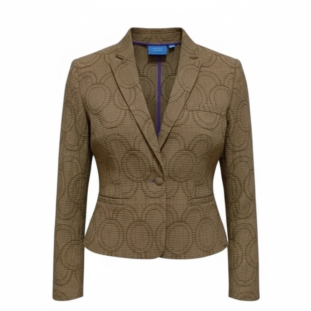 Vera Wang NWOT Fitted Blazer Unique Textured  Fabric 2 Pockets